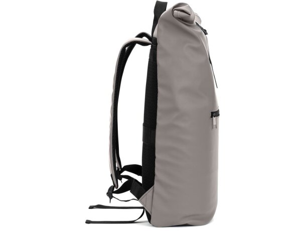 Mochila enrollable Portland con panel acolchado y asa trolley Gris detalle 3