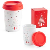 Taza de viaje Hazard porcelana roja doble pared