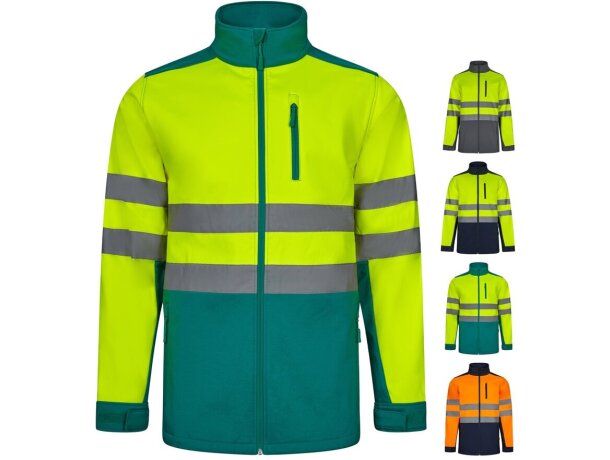 Chaqueta soft shell bicolor hestia large alta visibilidad detalle 1
