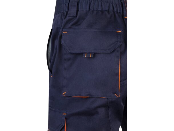 Bermudas Hemera bicolor multibolsillos con cinturilla elástica Azul marino/Naranja detalle 12