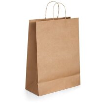 Bolsa de papel kraft Leia con asa trenzada como regalo ecológico