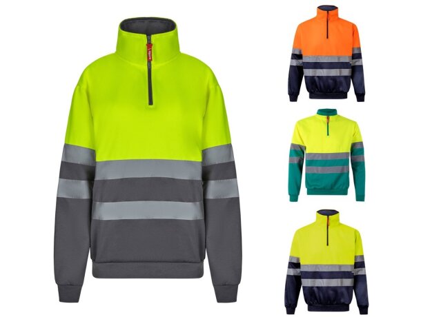 Sudadera alta visibilidad Thor Large bicolor polar reflectante detalle 1