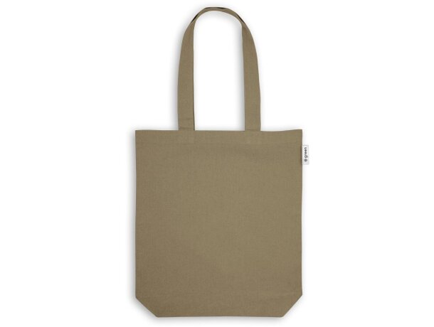 Bolsa algodón poliéster reciclado asas largas 220 g/m2 Hi!dea Verde oscuro detalle 3
