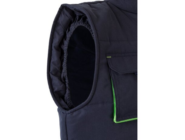 Chaleco acolchado bicolor multibolsillos unisex VL Nergal Azul marino/Verde detalle 25