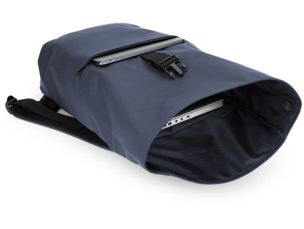 Mochila enrollable Portland con panel acolchado y asa trolley Azul detalle 13
