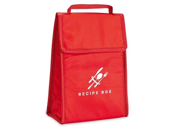 Bolsa térmica plegable con cierre de velcro rojo
