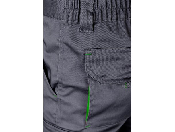 Pantalón elástico bicolor fides con seis bolsillos funcionales Gris/Verde detalle 7