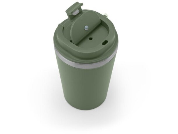 Vaso térmico Spitz de acero inoxidable reciclado con acabado mate Verde militar detalle 3
