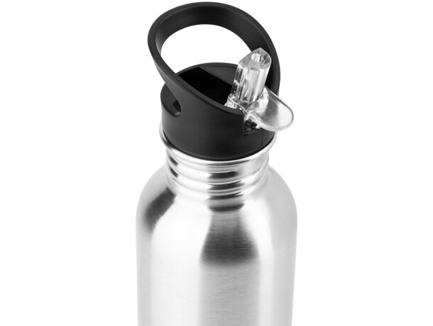 Botella edberg de acero inoxidable con asa y pajita interna Cromado satinado detalle 3
