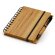 Libreta con tapas y bolígrafo de bambú grabada natural