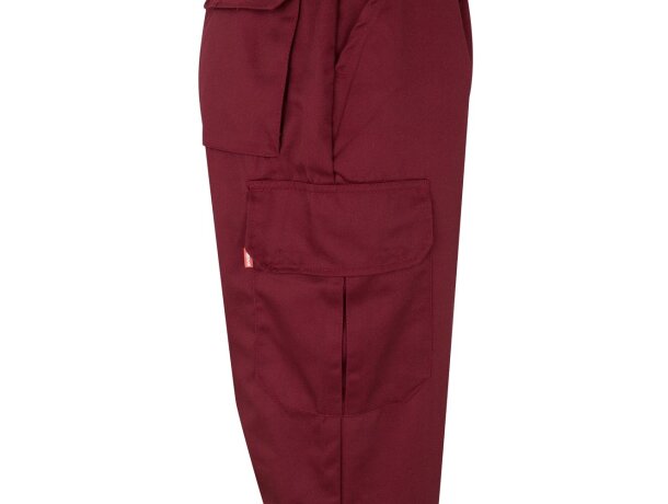 Pantalón de sarga bicolor VL Athena con bandas reflectantes Burdeos/Amarillo detalle 5