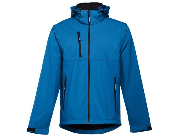 Chaqueta softshell zagreb con capucha removible para hombre Azul petróleo detalle 2