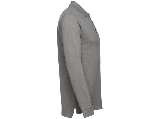 Polo Bern de manga larga en algodón 210 g/m² para hombre Gris detalle 21