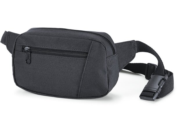 Riñonera con bolsillo frontal negra personalizado