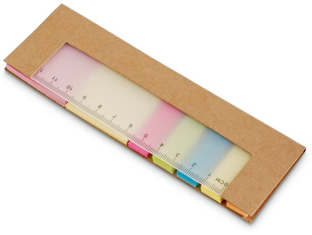 Set de notas adhesivas con regla personalizada natural Set de notas adhesivas con regla personalizada natural