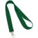 Lanyard Lariat con mosquetón para personalizar verde