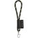 Lanyard nautic short de poliamida con mosquetón de 9 mm Negro/Amarillo