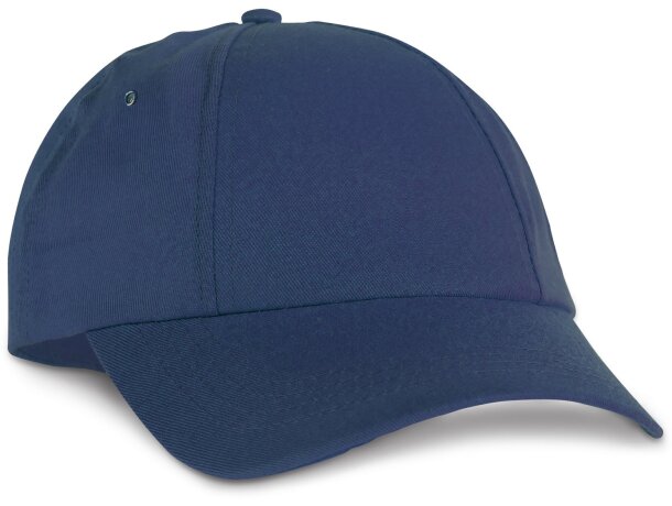 Gorra para bordado con 6 paneles azul barata