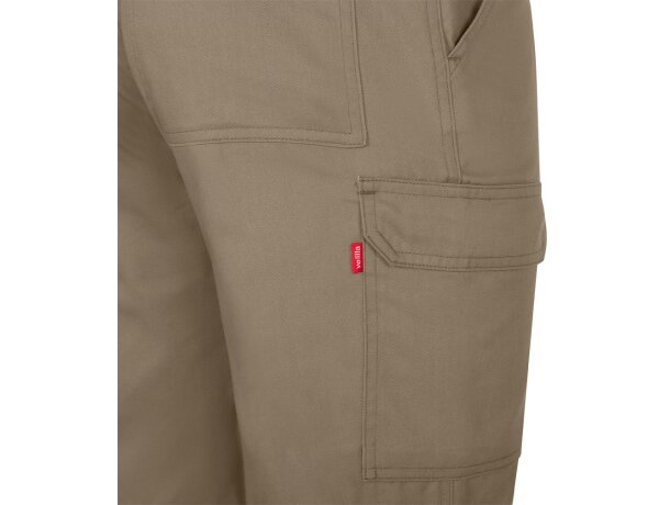 Pantalón de sarga multibolsillos Hermes con cintura elástica Natural claro detalle 6