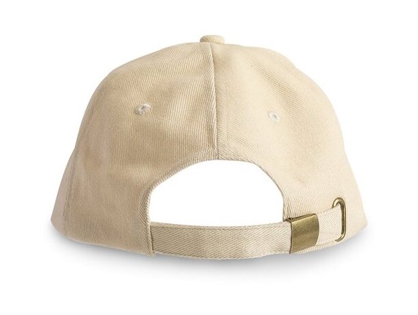 Gorra con hebilla de metal en algodón beige