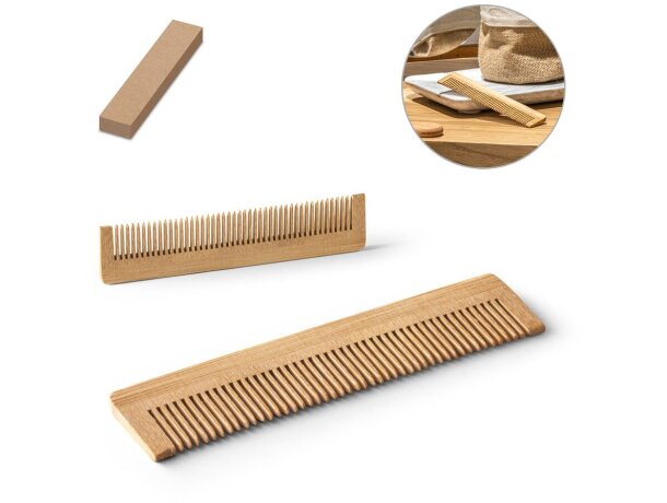 Peine de bambú enos para el cuidado natural del cabello detalle 1