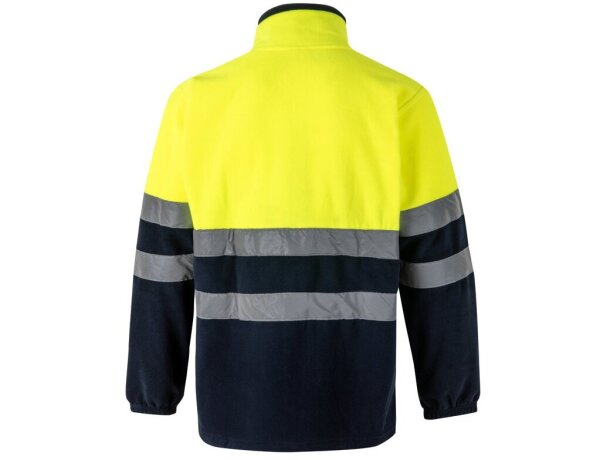 Chaqueta polar bicolor Eros con bandas reflectantes EN20471 Azul marino/Amarillo detalle 49