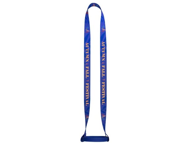 Set lanyard Bolton con portavasos de silicona sublimado Azul detalle 3
