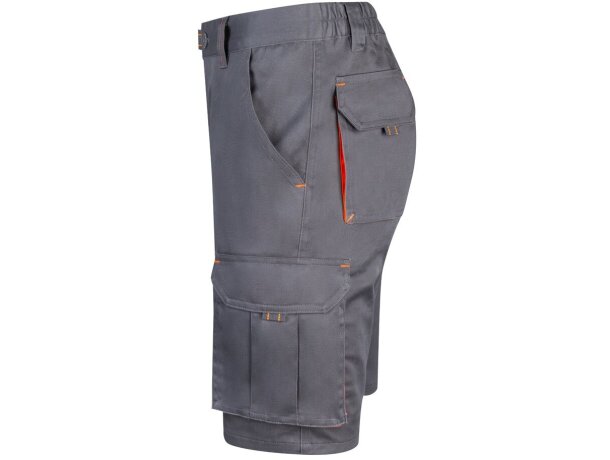 Bermudas Hemera bicolor multibolsillos con cinturilla elástica Gris/Naranja detalle 3