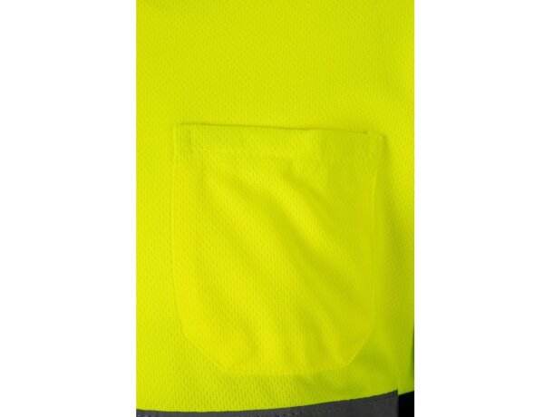 Polo bicolor alta visibilidad VL Vulcan manga larga Azul marino/Amarillo detalle 49