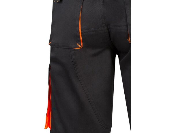 Bermudas Hemera bicolor multibolsillos con cinturilla elástica Negro/Naranja detalle 19
