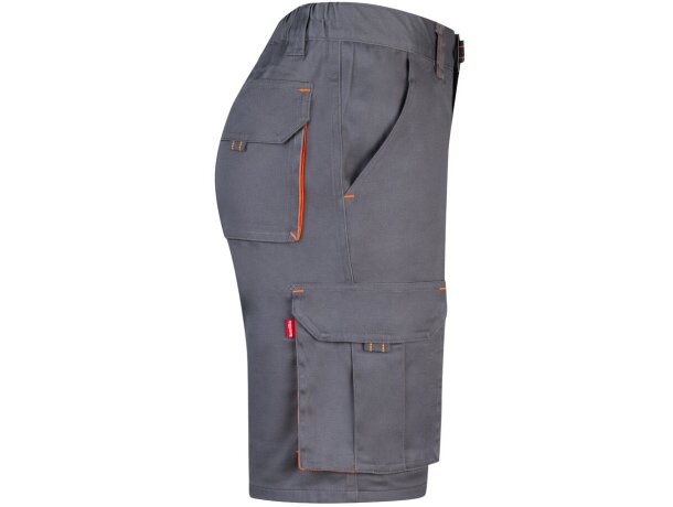 Bermudas Hemera bicolor multibolsillos con cinturilla elástica Gris/Naranja detalle 4