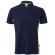 Polo piqué bicolor Supay manga corta con cuello en canalé Azul marino/Verde