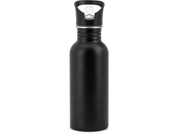 Botella edberg de acero inoxidable con asa y pajita interna Negro detalle 4