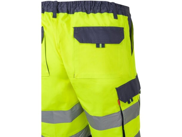 Bermudas polar bicolor de alta visibilidad Hades Amarillo detalle 12