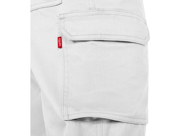 Pantalón de sarga multibolsillos Hermes con cintura elástica Blanco detalle 62