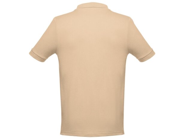 Polo Adam de algodón piqué cardado con cuello canalé Marrón claro detalle 66