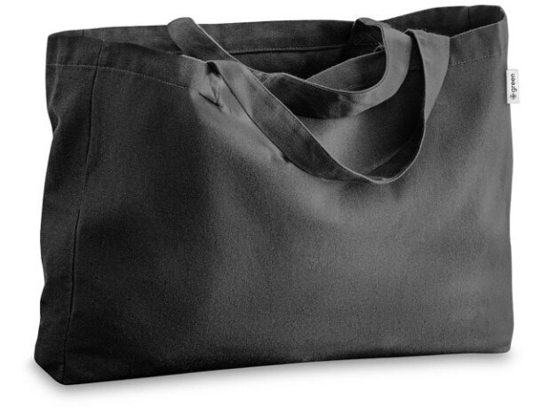 Bolsa Camden asas largas algodón reciclado 50% sostenible Negro detalle 9