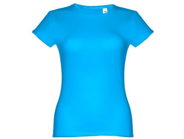 Camisetas manga corta corte entallado de algodón 150 g/m2 Thc Sofia Azul aqua detalle 19