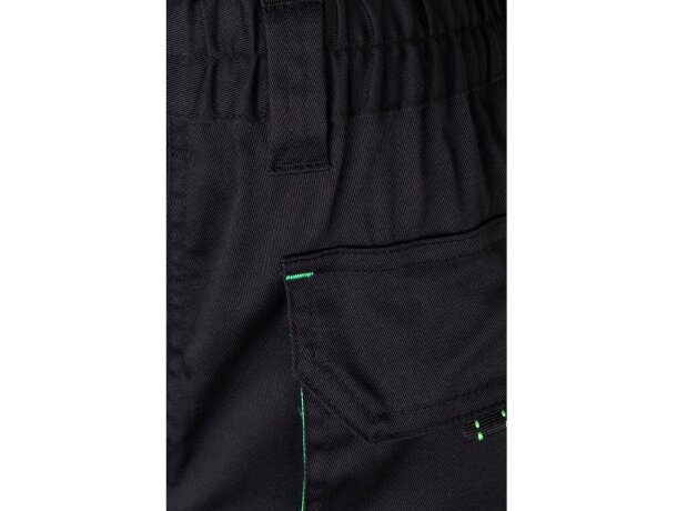 Pantalón elástico bicolor fides con seis bolsillos funcionales Negro/Verde detalle 19