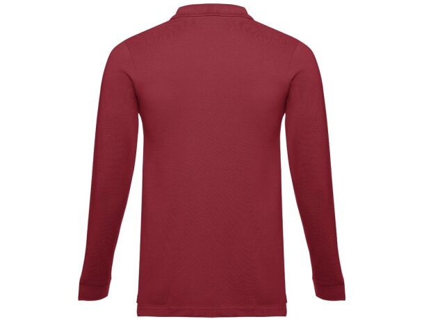 Polo Bern de manga larga en algodón 210 g/m² para hombre Burdeos detalle 14