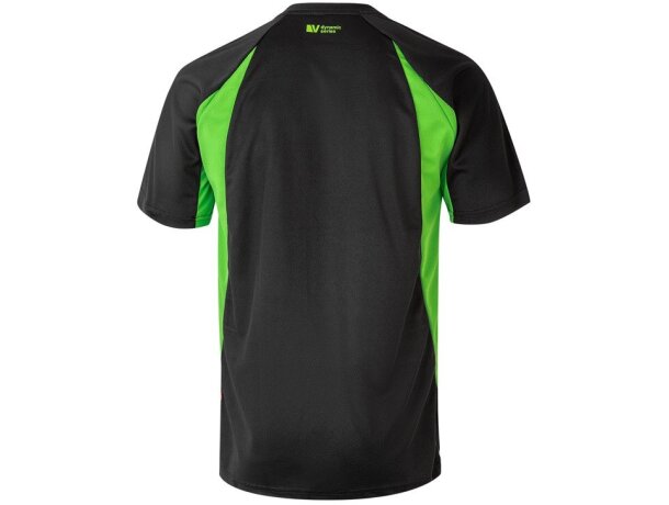 Camiseta técnica ojo de pájaro bicolor VL Slayer Negro/Verde detalle 6