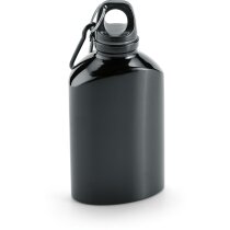 Botella deportiva con mosquetón 350 ml grabada negra Botella deportiva con mosquetón 350 ml grabada negra