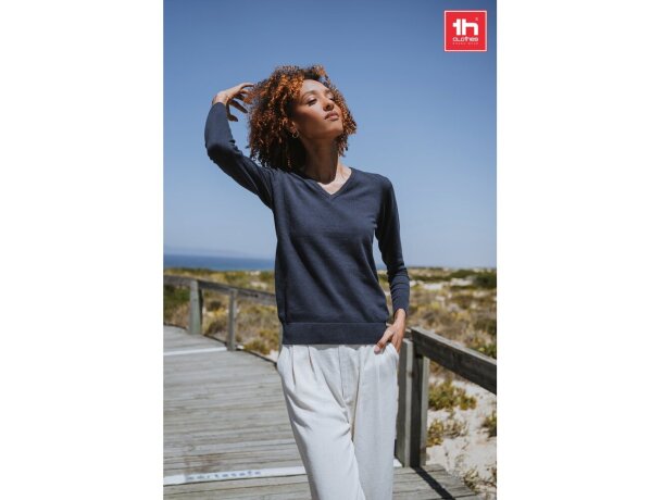 Jersey de punto cuello v mujer Milan Women detalle 2