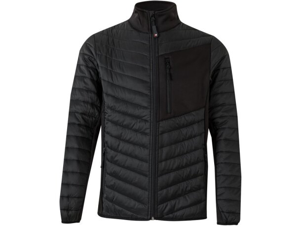 Chaqueta acolchada raijin con tejido elástico en contraste Negro detalle 19