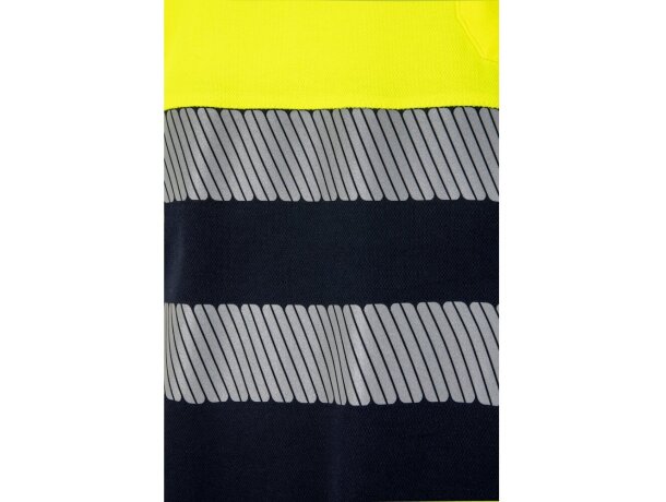 Polo piqué bicolor alta visibilidad vl achelous manga corta Azul marino/Amarillo detalle 14