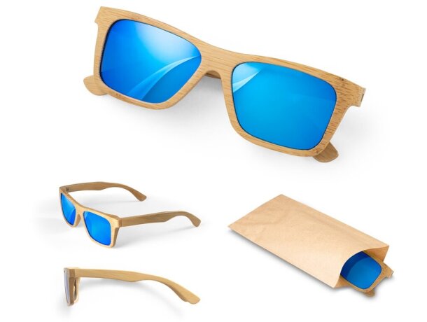 Gafas de sol Sanibel de bambú con lentes espejadas uv400 detalle 1