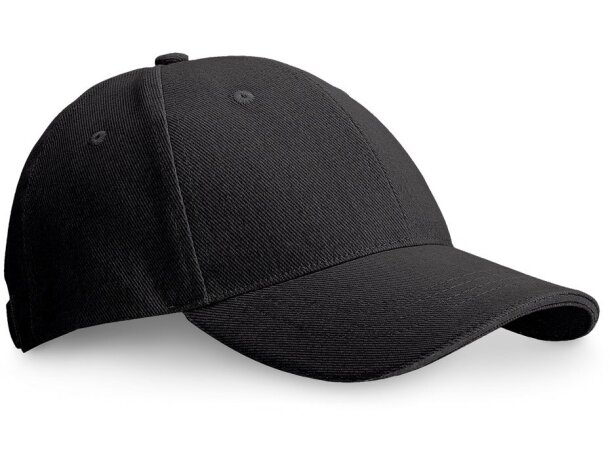 Gorra para sublimar de algodón cepillado Hi!dea Christophe Negro detalle 2