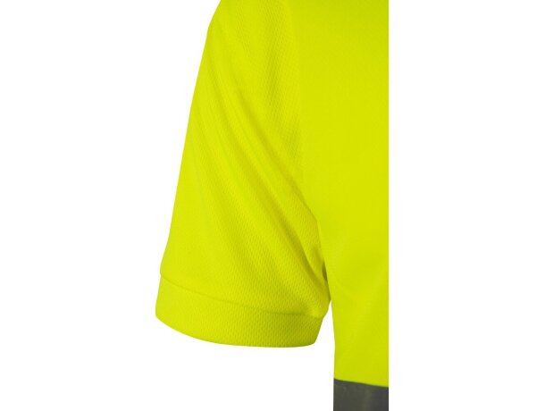 Polo bicolor alta visibilidad Cupid manga corta reflectante Burdeos/Amarillo detalle 6