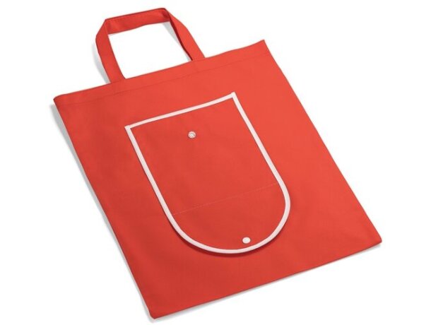 Bolsa plegable con ribete blanco rojo