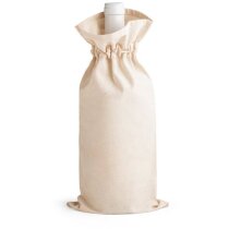 Bolsa para botella personalizada algodón 180g/m² natural cordón